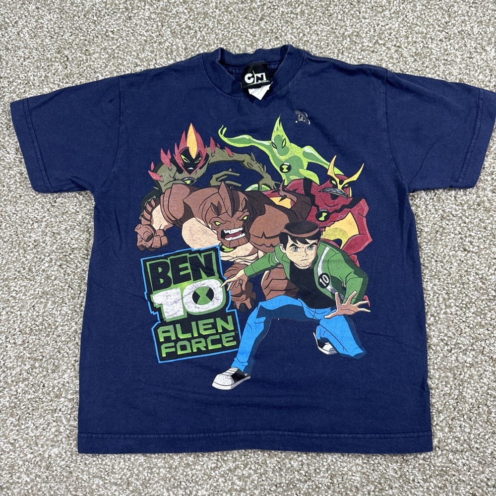 Vintage Cartoon Network Ben 10 Shirt Alien Force 2005 Youth Small